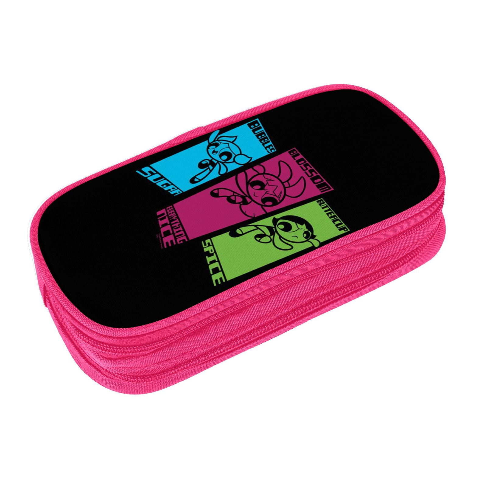 The Powerpuff Gi-rls Pencil Case Large Capacity Pencil Pouch Penbag Office Stationery Organizer Travel Makeup Bag Pink