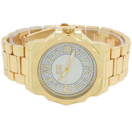 Ice Master Mens Stylish Designer Roman Dial Techno Gold with Silver Dial Metal Band