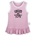 thumbnail image 1 of Caution Contents Are Extremely Cute Funny Dresses For Baby, Newborn Babies Skirts, Infant Princess Dress, 0-24M Kids Graphic Clothes (Pink Sleeveless Dresses, 6-12 Months), 1 of 4