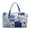 Art Blue Flower, variant on Quilted Duffel Bags for Women Men Weekender Bag with Zipper Pockets Tropical Palm Leaf Monstera Print Lightweight Overnight Luggage Gym Bags for Workout
