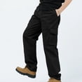 thumbnail image 5 of TKKCS Mens Cotton Cargo Pants Casual Outdoor Relaxed Fit Straight Leg Elastic Waist Work Pants with Multi Pockets Black 4XL, 5 of 7