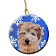 thumbnail image 1 of Carolines Treasures SC9784CO1 Norfolk Terrier Winter Snowflakes Ceramic Ornament, 1 of 2