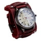 thumbnail image 1 of Puntero de cuero retro Pulseras de reloj Correa ancha Accesorios Casual rojo retro jinwen reloj de pulsera, 1 of 8