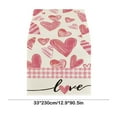 thumbnail image 3 of HongHeng Pink Buffalo Plaid Love Hearts Valentine's Day Table Runner, Anniversary Kitchen Dining Table Decoration for Home Party Decor, 3 of 6
