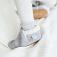 thumbnail image 2 of Dotty Fish Toddler Suede Slippers - Non-Slip, Soft Fleece-Lined – Pale Gray, 18-24 Months, 2 of 6