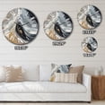 thumbnail image 5 of Designart "Aqua Symphony Grey Black Composition" Abstract Oversized Wall Clock, 5 of 5