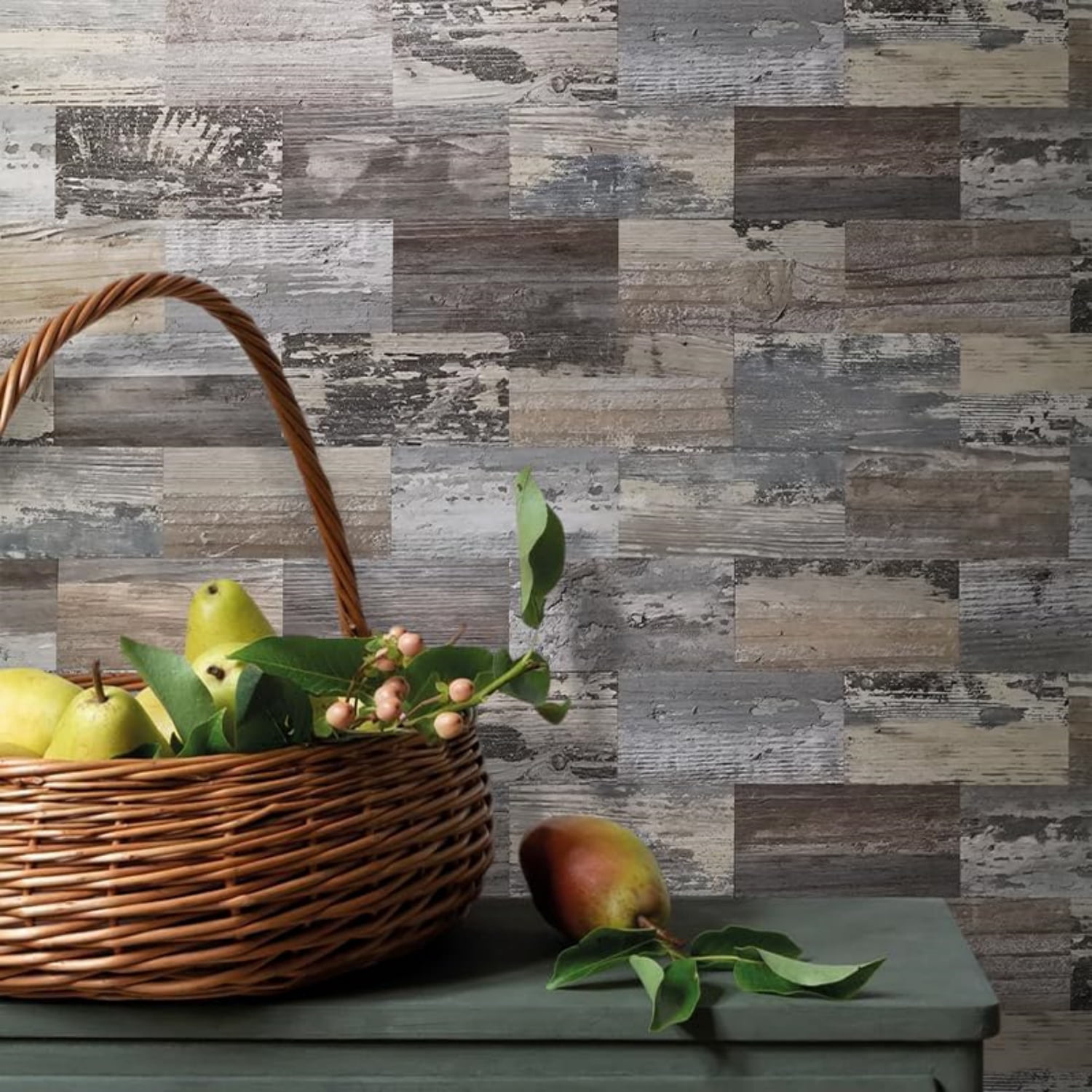 3" x 6" Subway Tile Peel and Stick Backsplash, Thick PVC Stick on Wall Tiles for Backsplash Kitchen, Bathroom, Laundry Room, Camper, Fireplace (100, Vintage Wood)