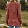 thumbnail image 4 of miqiqism Woman Crew Neck Sweaters Loose Solid Tunic Knitted Blouses Trendy Tunic Pullover Tops Long Sleeves Jumer Blouses Clothing,Red,XX-Large, 4 of 4