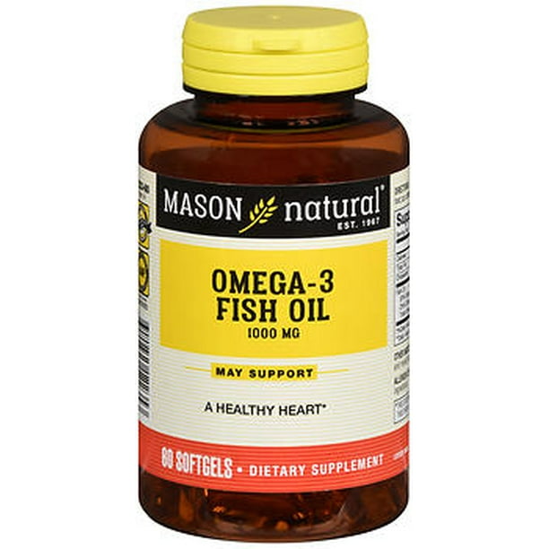 Mason Natural Omega-3 Fish Oil 1000 mg - 60 Softgels - Walmart.com