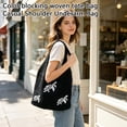 thumbnail image 4 of Sightor Crochet Tote Bag, Boho Knit Beach Bag for Women, Shell Embroidery Mesh Shoulder Tote, Summer Vacation Handbag for Beach Travel Shopping, 4 of 8