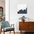 thumbnail image 3 of Framed Canvas Wall Art for Living Room Navy Blue Marble Wall Decor, White Modern Abstract Art Luxury Aesthetic Paintings for Bedroom Office Kitchen, Ready to Hang Artwork Wall Pictures 8x8 Inch, 3 of 9