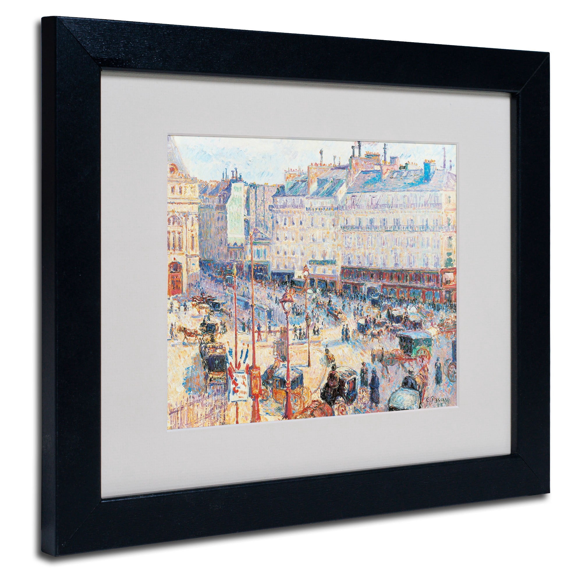 Trademark Fine Art "Place du Havre 1893" Canvas Art by Camille Pissarro, Black Frame