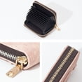 thumbnail image 3 of Titular de la tarjeta de crédito PU cuero pequeño tarjetero para mujeres niñas acordeón cartera con cremallera, 3 of 5
