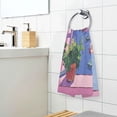 thumbnail image 3 of Yayeee 2 Pack Hand Towels for Bathroom 100% Cotton 16" x 28" Soft Absorbent Kitchen Towel, Purple Window Scene, 3 of 7