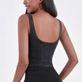 thumbnail image 4 of vigerkar Denim Corset Top for Women Going Out Jean Crop Tank Tops Trendy Sleeveless Slim Fit Workout Top (Black, XXL), 4 of 5
