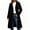 Black, variant on Double Breasted Women Solid Color Casual Long Trench Coat with Belt