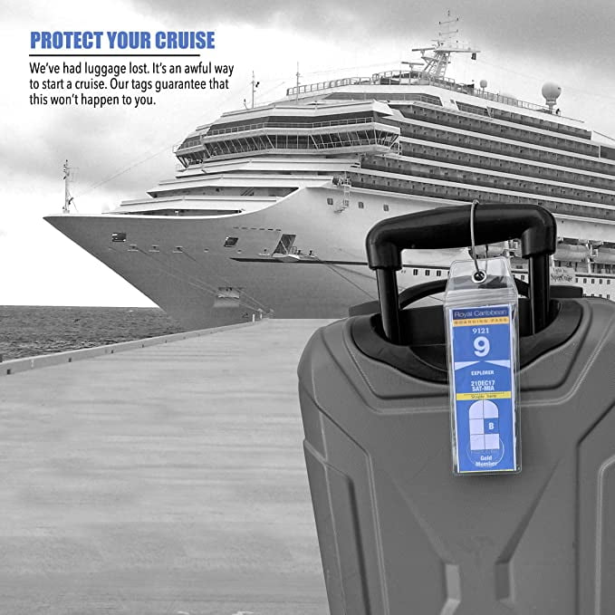 Royal Caribbean Luggage Tag Holders by - Fits All Royal Caribbean Ships & Tags for Cruises in 2022 & 2023