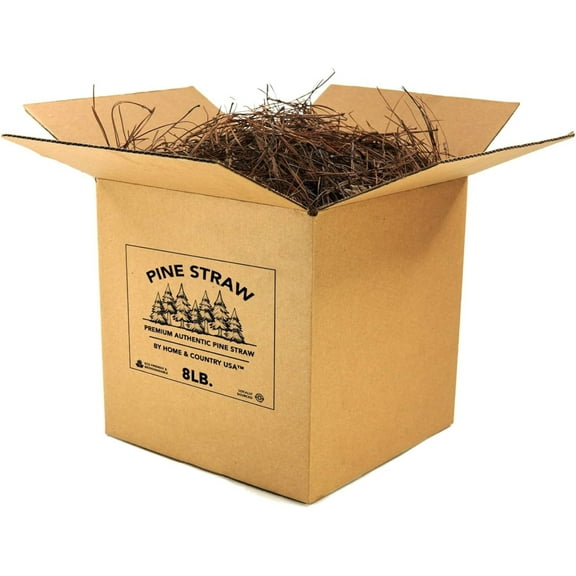 Premium Pine Straw Mulch, 8 lb with Organic Moisture Retention and Weed Suppression
