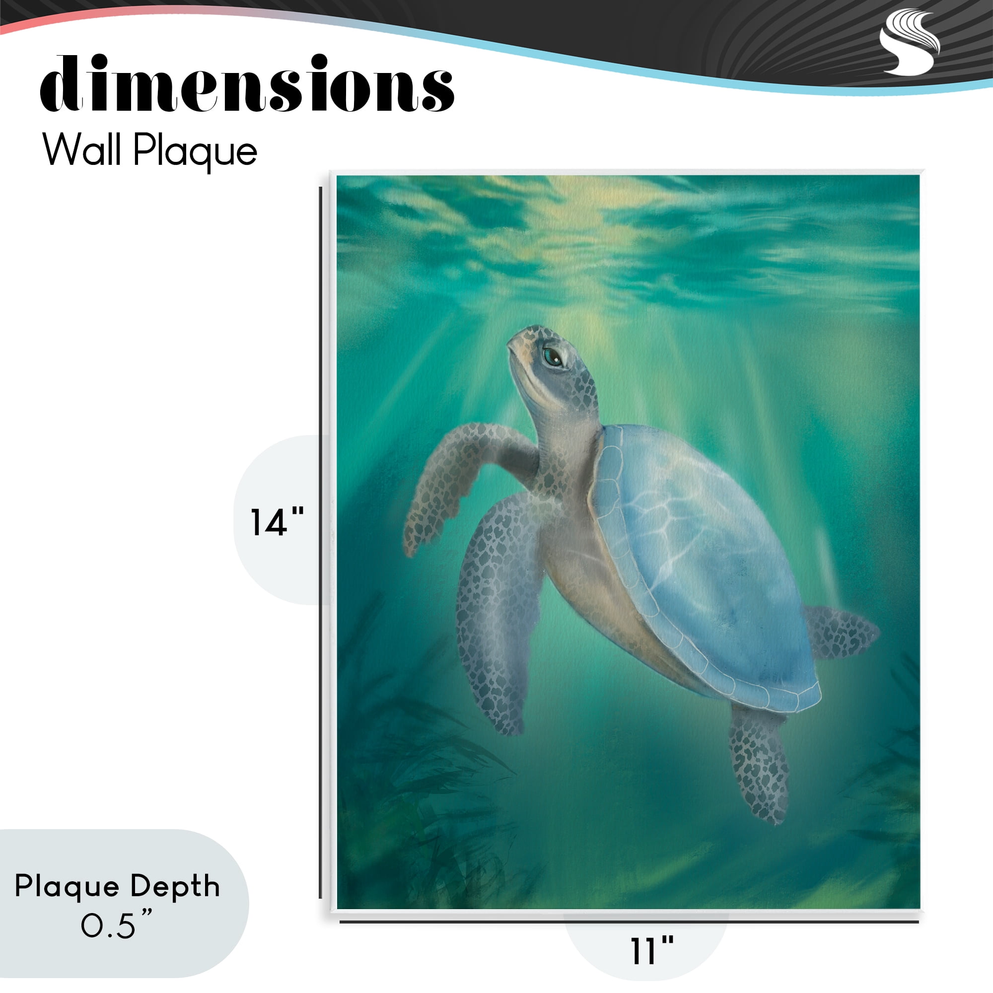 Stupell Industries Coastal Beach Sea Turtle Wall Plaque Art, design by Matthew Piotrowicz