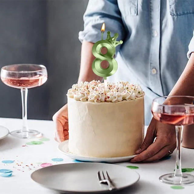 WIFKLSIIPG Number Birthday Candle 3D Designed Happy Birthday Candles Anniversaries Green