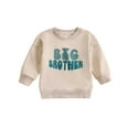 thumbnail image 2 of Toimothcn Boy's T-Shirts Cute Letter Printed Big Brother Fall Long Sleeve Pullover T Shirts Crew Neck Comfortable Loose Fit Shirt Tops Comfy Toddlers Clothing, 2 of 6