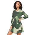 thumbnail image 3 of FORMRS Womens Long Sleeve Nightgowns Crew Neck Sleep Shirt Soft Pajamas Sizes S-3XL, Black Abstract, 3 of 8