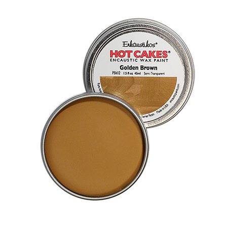 UPC: 0813043011168 | Enkaustikos Hot Cake Encaustic Wax Paint  1.5 oz. Tin  Golden Brown
