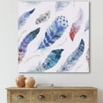 thumbnail image 2 of Elegant Blue Boho Art Feathers 16 in x 16 in Painting Canvas Art Print, by Designart, 2 of 4