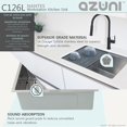 thumbnail image 3 of Azuni Undermount 25" Stainless Steel Single Bowl Workstation Kitchen Sink with 4 accs C126L, 3 of 14