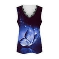 thumbnail image 4 of DailyTrove Women's Floral Watercolor Sleeveless Tank - Casual V-Neck Top, Artistic for Daily & Travel, 4 of 5