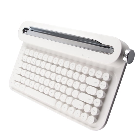 Retro Style Vintage Keyboard, Compact Design with 33ft Range for Tablet Smartphone PC WindowsIOS Mac Pink, Modern Design, 10m Operating Distance