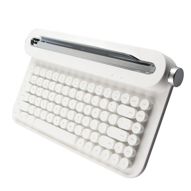 Clavier Vintage Rétro, Design Compact avec Portée de 33 Pieds pour Tablette Téléphone Intelligent PC WindowsIOS Mac Rose, Design Moderne, Distance de Fonctionnement de 10m
