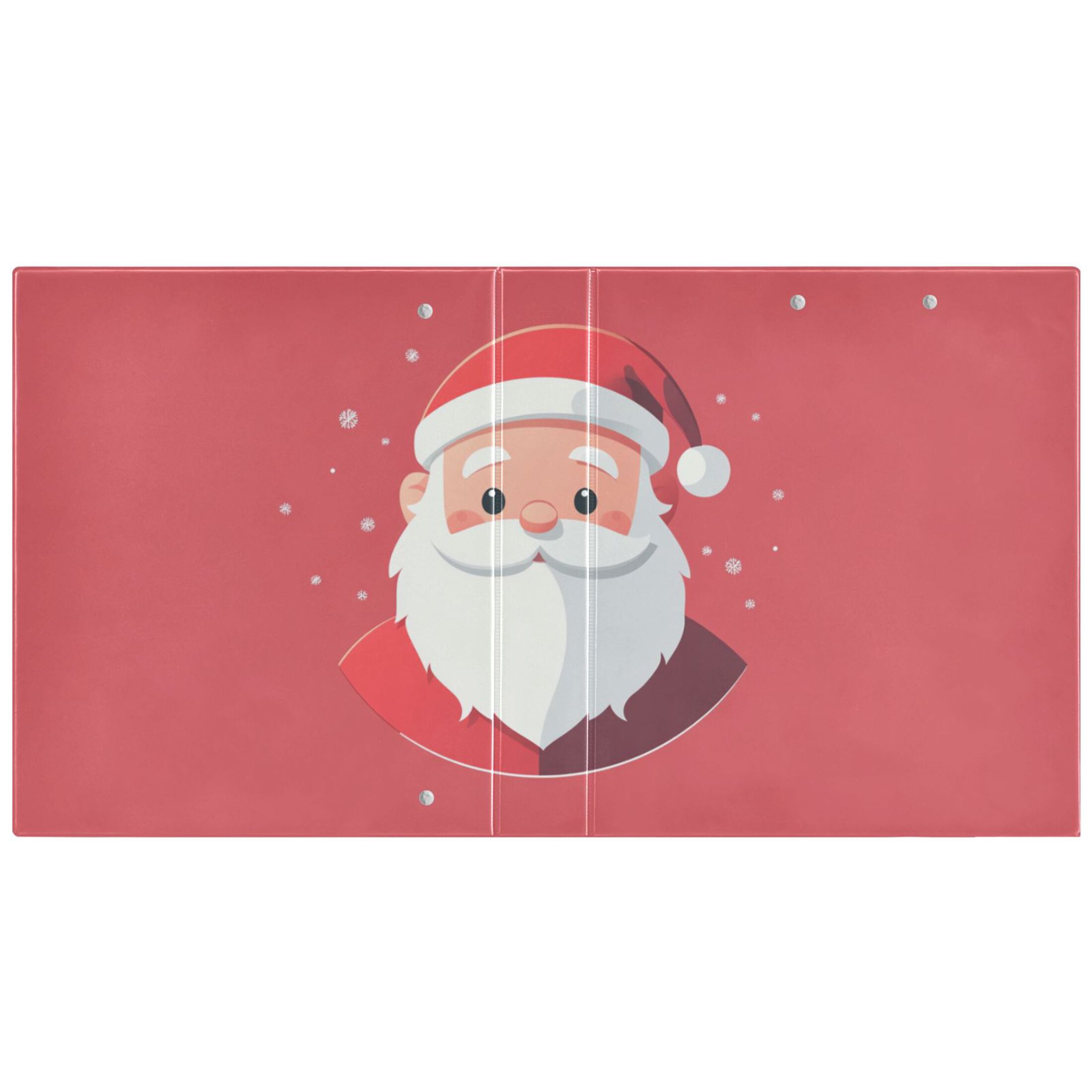 Cute Santa Claus Christmas 3 Ring Binders 1.5 inch Hardcover File Folders with Interior Pockets A4 Size Organizer for School Office Hospital