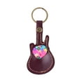 thumbnail image 5 of Leather Guitar Picks Holder Case Bag Guitar Shape with Key Ring 5pcs Celluloid Guitar Picks String Instrument Accessories, 5 of 7