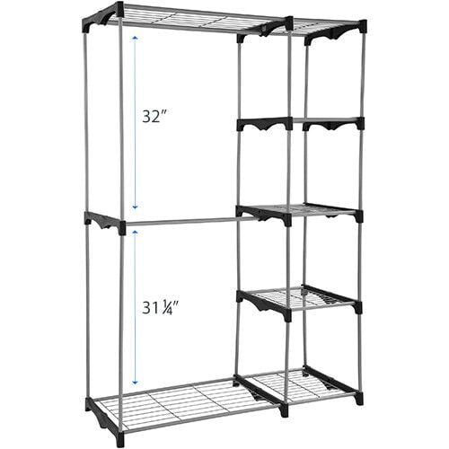 Mainstays Wire Shelf Closet Organizer 2 Tier Easy To Assemble Walmart Com Walmart Com