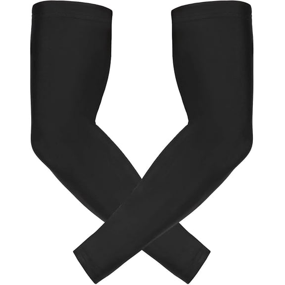 Arm Sleeves 2 Pairs Long Arm Sleeve Compression Tennis Elbow Sleeve Sports Sleeves Pad for Basketball, Baseball, Softball, Volleyball