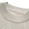 thumbnail image 3 of SERTG Men's Solid Color Plush Knit Sweater Fall Winter Thermal Warm Thickened Round Neck Long Sleeve Fleece Lined Tops Parent Sweaters(Dark Gray,M), 3 of 7