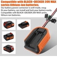 thumbnail image 3 of Power Wheel Adapter for Black and Decker 20V Hyper Battery DIY Adapter, with Fuse & Wire Terminal,14 Gauge Wire, 30Amp Fuse and Switch Button, for DIY RC Trucks, RC Toys, Robotics, 3 of 8