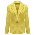 thumbnail image 5 of Blazers for Women Under 20$, Yellow Blazers for Women Business Casual Baberdicy Women's Autumn And Winter Long Sleeved Button Solid Color Cardigan Small Suit Jacket, 5 of 7