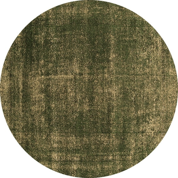 Ahgly Company Indoor Round Oriental Brown Industrial Area Rugs, 4' Round