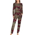 thumbnail image 2 of Red Roses Pajamas Print Fashion Pajama Sets Female Long Sleeve Loose Home Suit Big Size 4XL 5XL 6XL, 2 of 7