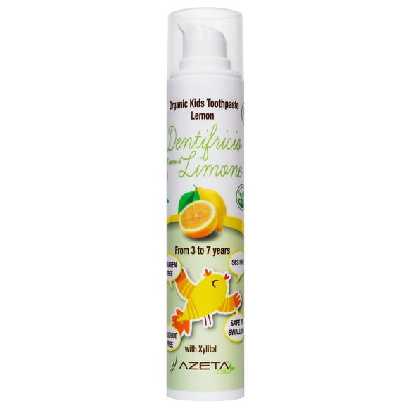 Organic Toothpaste Lemon 3-7 yr airless - AZETAbio - Baby Line - 50 ml