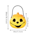 thumbnail image 3 of Lidded Jack O Lantern Pumpkin Candy Bucket Halloween Decorations, Portable Handle Plastic Pail for Halloween Party Indoor Gothic Home Decor, 3 of 6