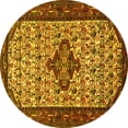 thumbnail image 1 of Ahgly Company Machine Washable Indoor Round Persian Yellow Traditional Area Rugs, 5' Round, 1 of 4