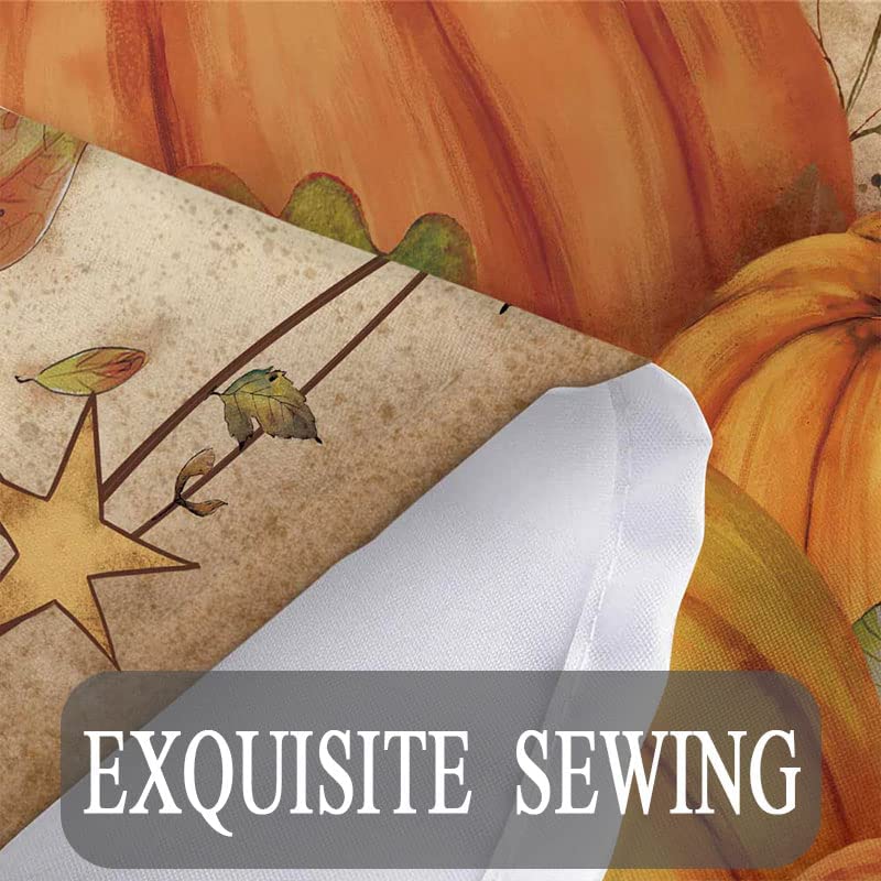 Fall Shower Curtains for Bathroom, Autumn Pumpkin Harvest Farmhouse Thanksgiving Halloween Fabric Shower Curtain with Hooks Set 70x70 Inch