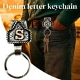 thumbnail image 2 of Vintage Letter Keychain Western Initial Key Clip with Belt Clip, Personalized Cowboy Key Holder Pocket for Pocket/Purse, 2 of 7