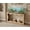 Wood color, variant on 63'' Farmhouse Console Table for Entryway, Narrow Sofa Table Behind Couch with Storage, Long Hallway Table with Wavy Scalloped Top, 2-Tier Wood Console for Living Room，Brown