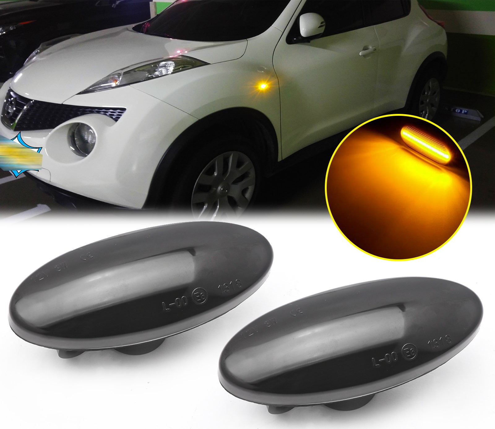 Xotic Tech LED Dynamic Side Marker Turn Signal Light Lamp For Nissan