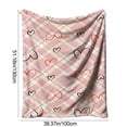 thumbnail image 2 of Double Sided Flannel Fleece Throw Blanket 39x51 Inch, Lightweight Soft Skin-Friendly Blanket for Couch, Office Nap, Travel & Camping, Machine Washable, Pink, 2 of 5