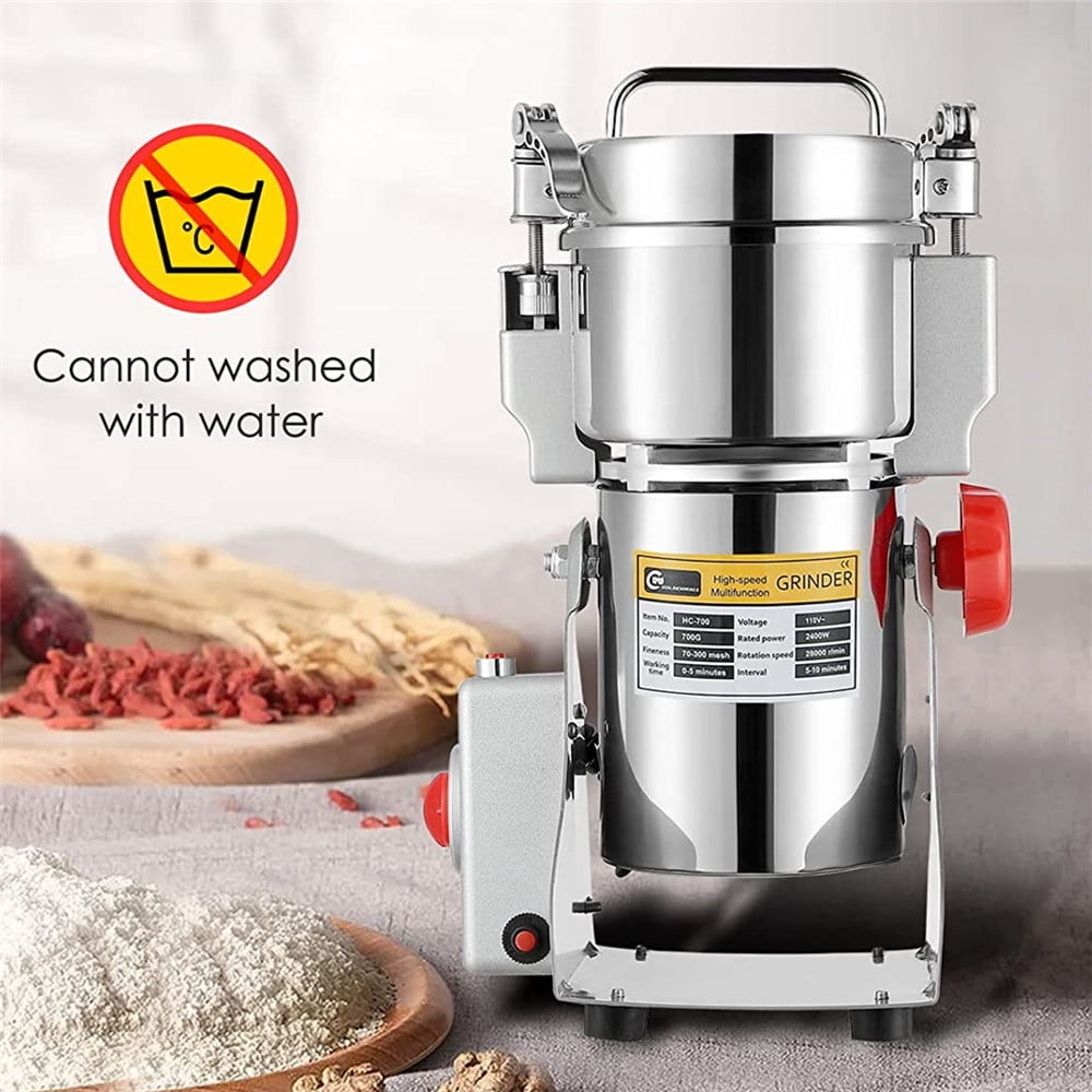TOPCHANCES 800g Commercial Spice Grinder Electric Herb Grain Mill Grinder 2400W High Speed Pulverizer